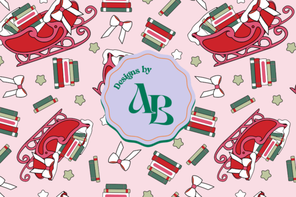 Bookish Christmas Seamless Pattern & Illustrations