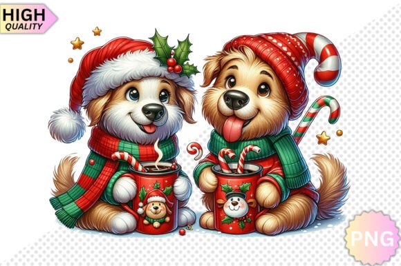 Christmas Dog Clipart: Festive Illustrations