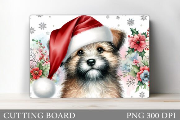 Christmas Dog Cutting Board Sublimation: Festive Illustrations