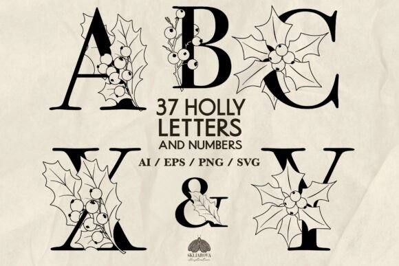 Christmas Letters Numbers SVG PNG EPS Illustrations Review