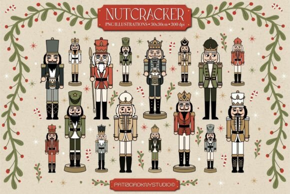 Christmas Nutcracker Illustrations for Branding
