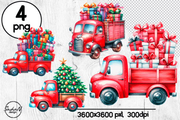 Christmas Red Truck Clipart: Essential Illustrations