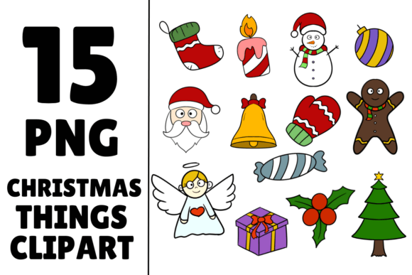 Christmas Things Clipart PNG: Festive Illustrations