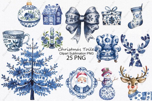 Christmas Toile Clipart Sublimation PNG Review
