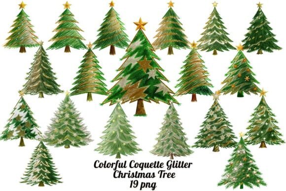 Coquette Glitter Tree Illustrations