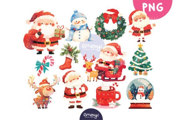 Cute Christmas Santa Clipart for Illustrations