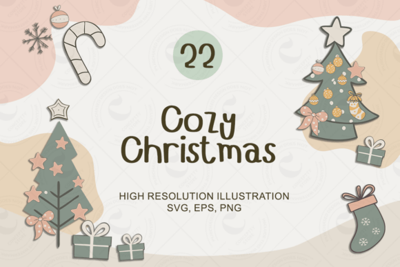 Cute Cozy Christmas Illustrations for Blogs