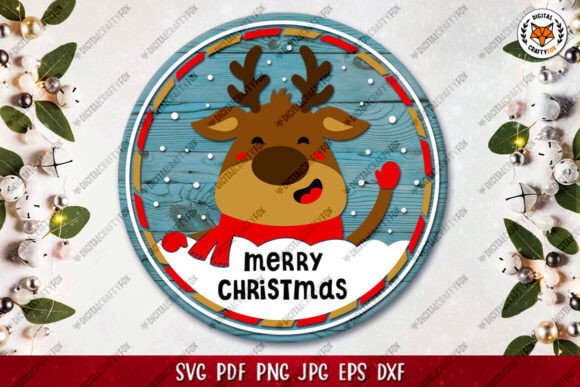 Deer SVG, Merry Christmas Hanger: Festive Illustrations