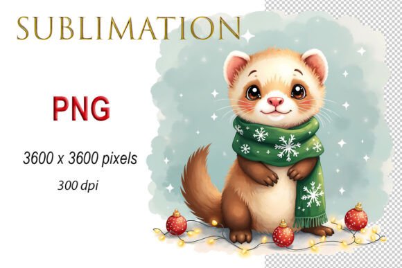 Ferret Christmas Watercolor PNG: A Designer’s Review