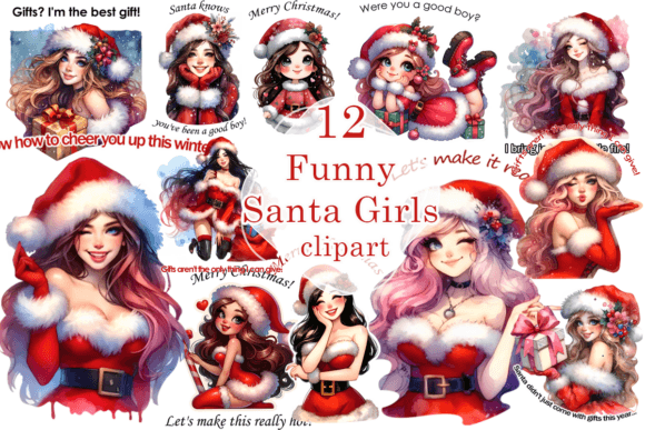 Funny Santa Clipart PNG for Illustrations
