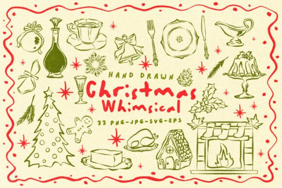 Hand Drawn Christmas Whimsical Illustrations Review