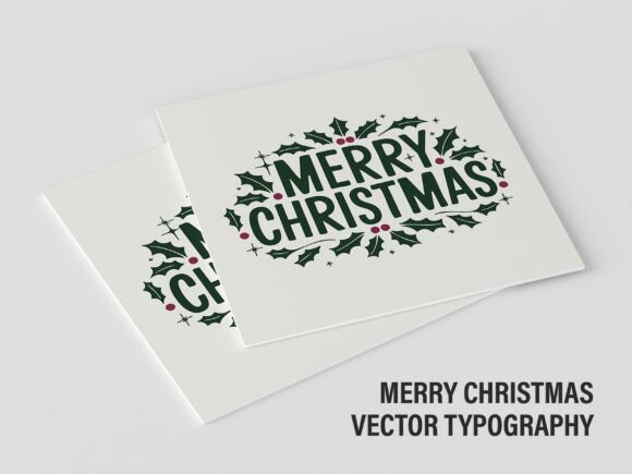 Merry Christmas Vector Typography V2 01: Illustrations for Branding