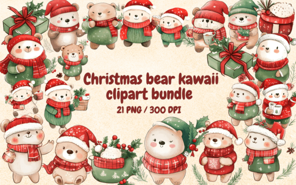 Review: Christmas Bear Kawaii Clipart Cute PNG