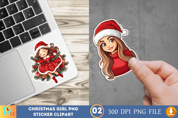 Review: Christmas Girl Sticker Clipart for Embroidery