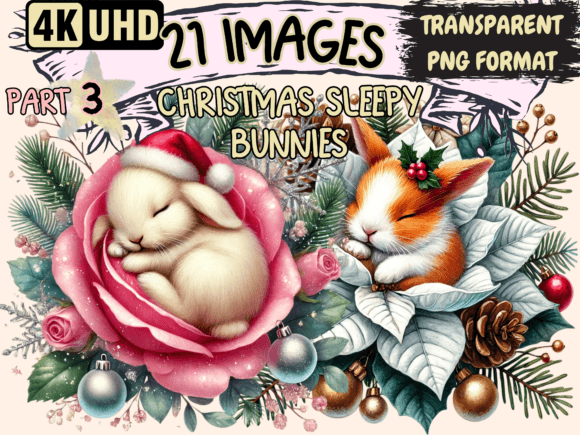 Review: Christmas Sleepy Bunnies Clipart P3 Illustrations