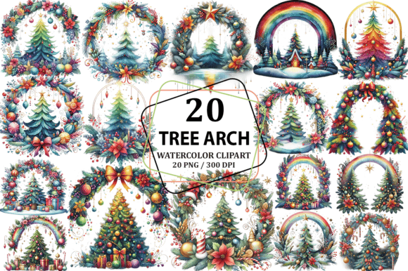 Review: Christmas Tree Arch Sublimation Clipart for Embroidery
