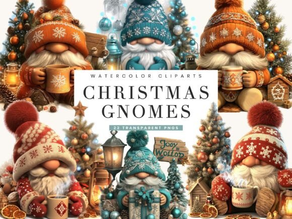 Review: Watercolor Cozy Christmas Gnomes Bundle