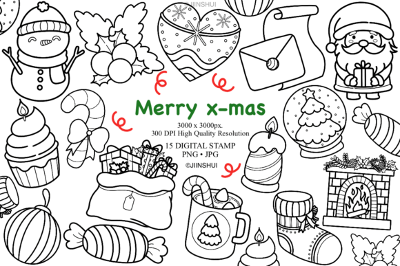Reviewing Christmas Digital Stamp Illustrations