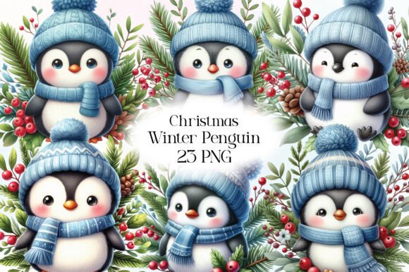 Reviewing Christmas Winter Penguin Clipart Illustrations