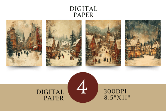 Victorian Christmas Paper & Illustrations
