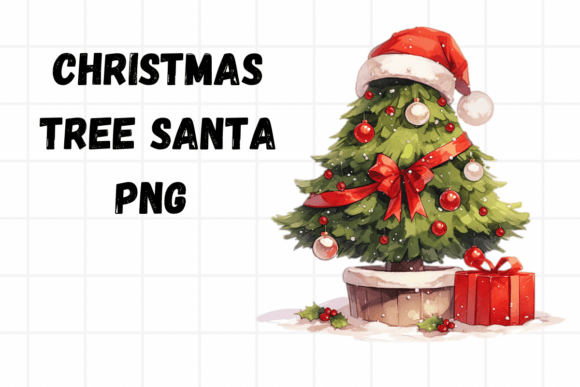 Vintage Christmas Tree Santa Png Clipart Review