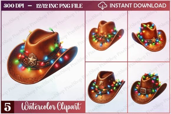 Watercolor Christmas Cowboy Hat Clipart: A Brand Designer’s Review