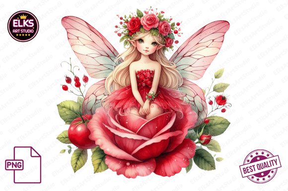 Watercolor Christmas Fairy Clip Art: Branding & Illustrations
