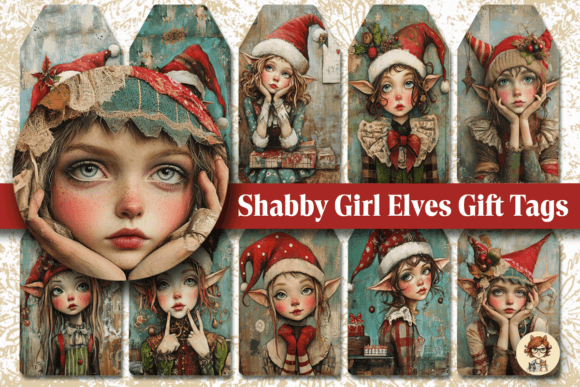 Whimsical Elf Gift Tags: Festive Illustrations